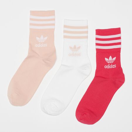 Mid Cut Crew Sock white/power pink/vapour pink
